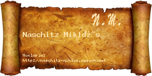 Naschitz Miklós névjegykártya